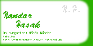 nandor hasak business card